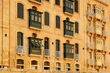 Beautiful old building with balconies