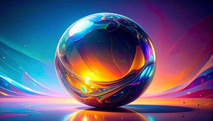 カラフルで綺麗な球体、引き込まれるような偏光