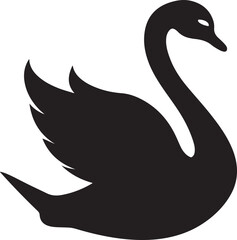 Obraz premium Elegant swan silhouette isolated on white background