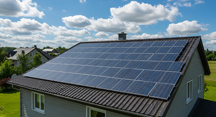 Fototapeta premium solar panels on a roof