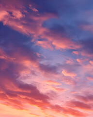 Fototapeta premium Vibrant Sunset Sky Background Pink, Orange, and Purple Hues