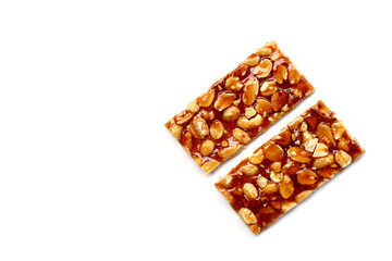 Peanut bars with sweet caramel