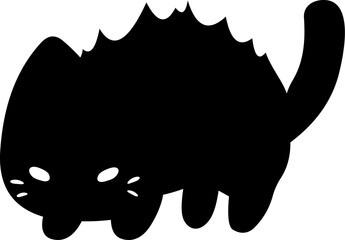 vector illustration of a black cat