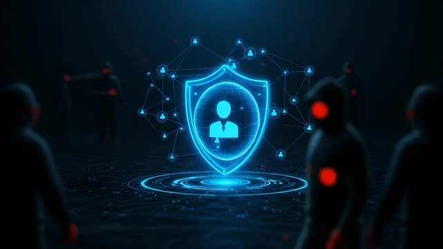 Digital shield protecting a person's profile.