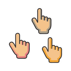  Hand Pointers,  Cursor Icons for Click and Touch