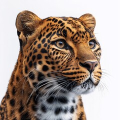 Obraz premium Majestic Feral Leopard Portrait. Close-Up of Iconic Wild Feline in Vivid Savannah Habitat