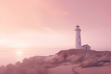 lighthouse at dusk