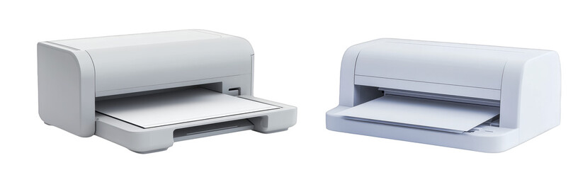 Two Printers Side by Side on a Transparent background, PNG image, PNG file