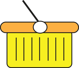 Minimal Flat Vector Illustration of Shopping Basket Icon for E-Commerce, Retail Purchase, Online Grocery, and Digital Store Application Interface