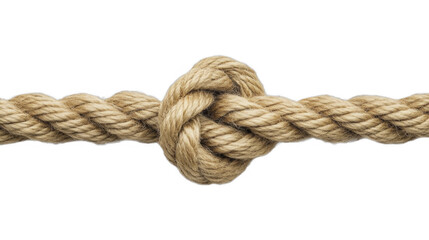 Fototapeta premium Knot tied in rope on a transparent background, PNG image, PNG file.