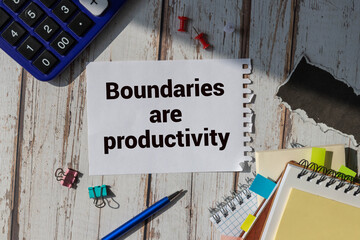 White paper and the inscription Boundaries are productivity