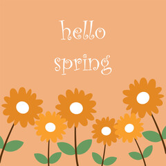Cute cartoon drawing sunflower. cute cartoon for spring cards, wallpaper and background