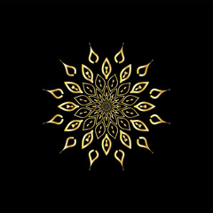Elegant Gold Mandala on Black Background