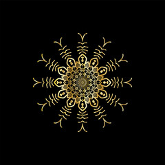 Elegant Gold Mandala on Black Background