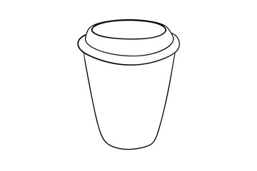 Simple line drawing of a disposable coffee cup