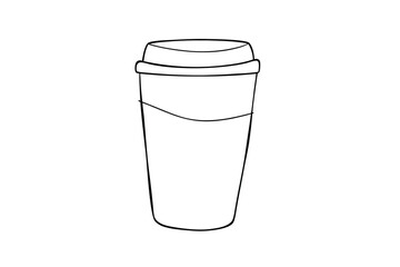 Simple line drawing of a disposable coffee cup