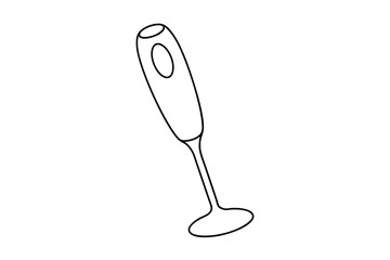 Simple line drawing of a handheld immersion blender