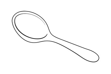 Simple line drawing of a wooden spoon kitchen utensil