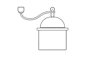 Vintage coffee grinder line drawing illustration