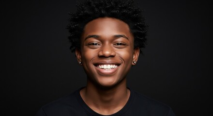 Happy Young Black Man Smiling Portrait