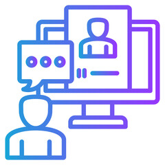 Video Conference gradient color icon