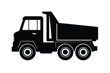 Fototapeta premium Heavy construction truck vector silhouette