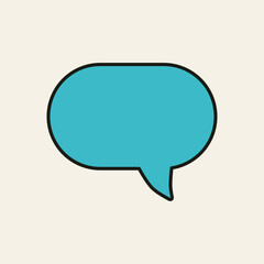 Modern turquoise dialogue balloon with rounded edges, often used in user interface design to represent chat or comments