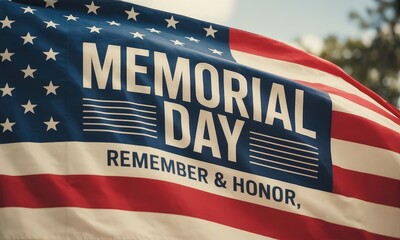 American flag waving memorial day theme patriotism remembrance