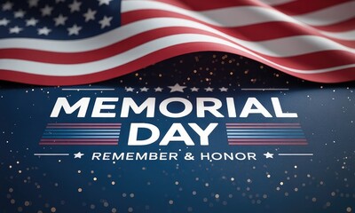 Memorial day american flag remember and honor graphic