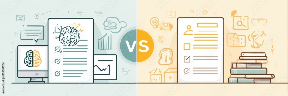 Poster Comparison of Fixed Mindset and Growth Mindset With Icons and Descriptions Presented in a Clean and Organized Side-By-Side Layout
