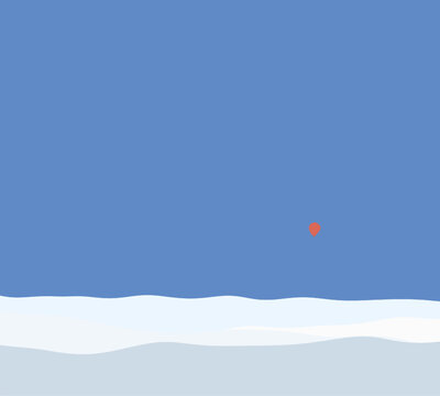 Pink flying air balloons in sky with white cloud. Travel agency or adventure tour. Beautiful landscape.