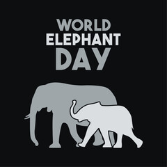 Vector illustration of world elephant day. August 12.