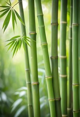 Lush green bamboo grove evokes serenity and natural elegance background