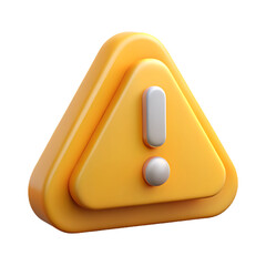 3d yellow triangle exclamation mark warning sign isolated on a white background