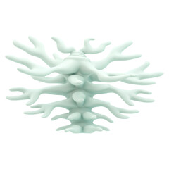 Nerve compression by disc bulge concept. Stylized green coral design representing underwater beauty.