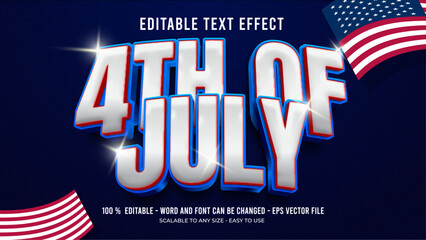 4th of july editable text effect 