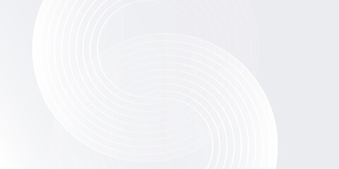 Modern white glowing geometric lines on gray background. Modern shiny blue circle abstract