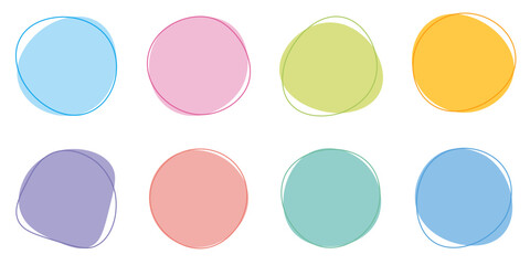 抽象的　丸　円　フレーム　blob　カラフル　セット　ベクター