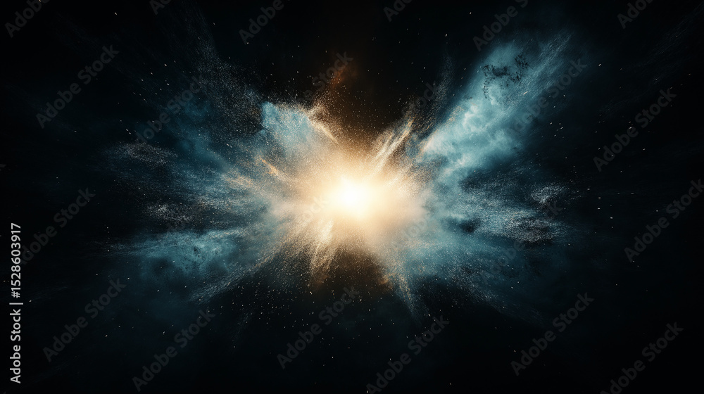 Wall mural celestial burst: a captivating celestial panorama of cosmic energy explodes in a vibrant display of 