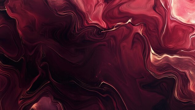 Abstract swirling crimson and gold marbled pattern