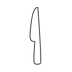 Simple Line Art Drawing of a Dinner Knife Clean Cutlery Illustration
