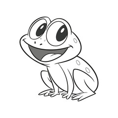 Fototapeta premium A cute, happy cartoon frog with a smile