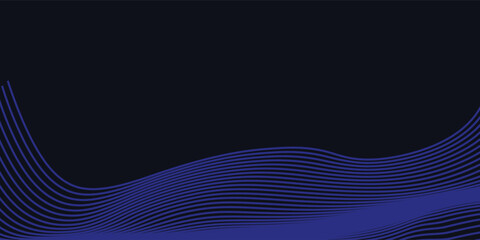 Abstract glowing wave lines on dark blue background. Dynamic wave pattern. Modern flowing wavy lines. Futuristic technology concept. Suit for banner, poster, cover, brochure modern arts blue