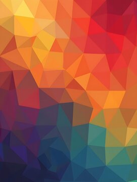 Colorful overlapping geometric shapes creating a vibrant abstract background with depth