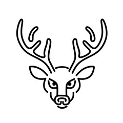Deer Head with Antlers Wildlife Decorative Icon
