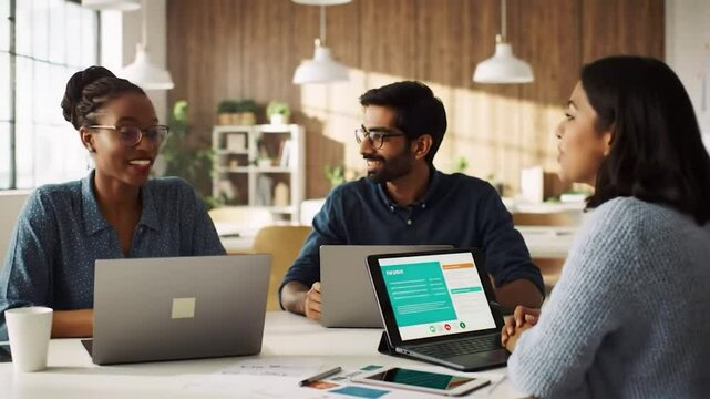 Diverse Business Colleagues Engaged in Collaborative Discussion