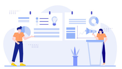 Two people showcasing data in graphs and charts, perfect for financial presentations, business reports, teamwork concepts, and statistical analysis.