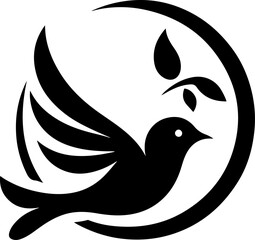 Fototapeta premium vector illustration of flying bird symbol logo icon for peace mascot and growing company