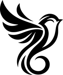 vector illustration of flying bird symbol logo icon for company mascot growing high