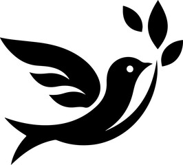 vector illustration of flying bird symbol logo icon for sacred peace mascot and company in humanitarian field